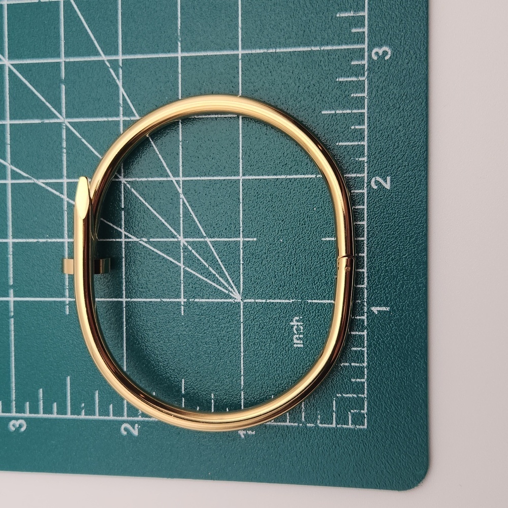 18K Gold Plated Nail Bangle | Waterproof, Tarnish Proof, Sweat & Heat Resistant - Picture 5 of 7
